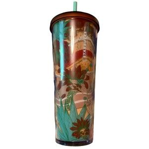 Starbucks Terracotta Acrylic Tumbler Cold Cup 24oz Cactus Venti Summer 2019